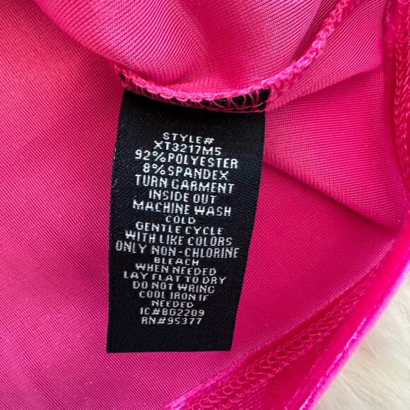 Sanctuary Velvet Puff Sleeve Mock Neck Top Pink Medium Barbiecore Preppy - Picture 5 of 10